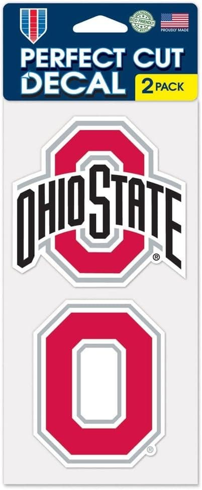 Ohio State Buckeyes Auto Decals 2 Pack - 4" by 4" Each