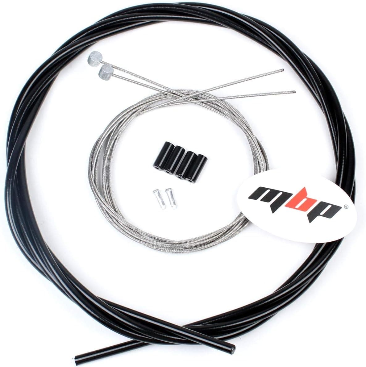 MBP Mountain Bicycle Brake Cable Set Includes Quality 5mm Housing, Stainless Steel Brake Cables, Ferrules and End Tips