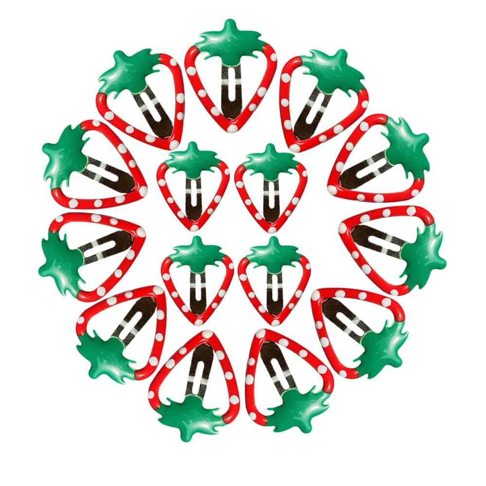 15 Pcs Cute Strawberry Hair Clips MGPFERD Fruit Hairpin Bangs Clips Headdress Hair Accessories for Women