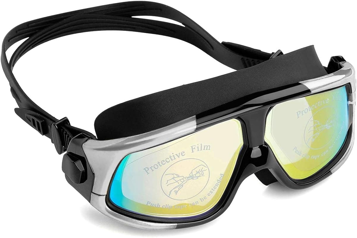 NIAFEYA Swimming Goggles for Men Women Adult No Leaking Adjustable Anti-Fog Waterproof Protective - Silver