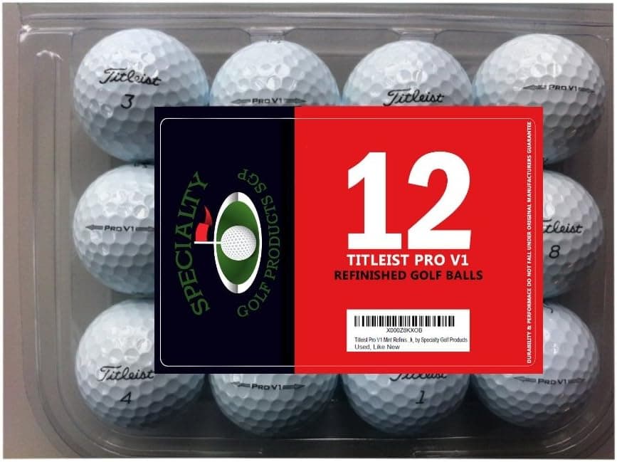 Titleist Pro V1 Mint Condition Refinished Golf Balls, 1 Dozen