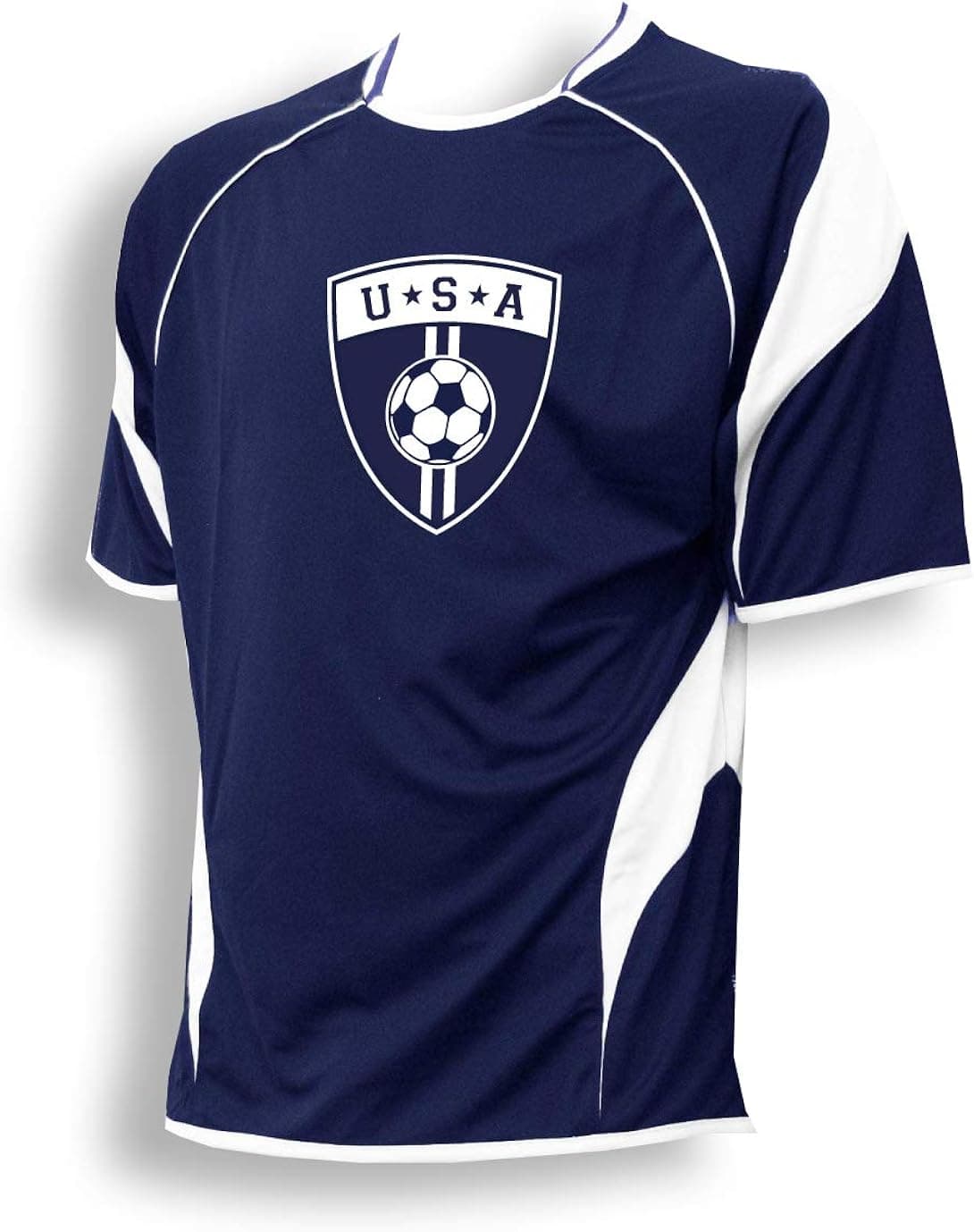 Code Four Athletics USA Soccer Jersey - Without Customization - Color Navy/White - Size Adult M