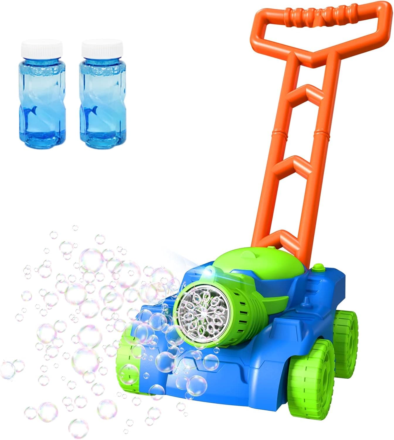 2022 Upgraded Bubble Lawn Mower - Bubble Machine for Toddlers, Battery Operated Baby Kids Lawn Mower Toy, Electric Outdoor Garden Push Toy Bubble Toys Birthday for Preschool Boy or Girl