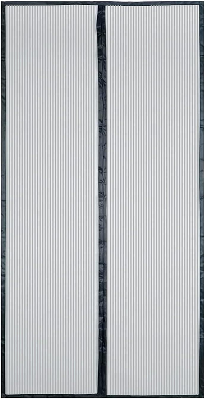 Heavyoff Fiberglass Magnetic Window Screen Door Flame Retardant Curtain with Magnets Hook & Loop Install Ultra Seal Magnets Close Automatically 31" x 82"