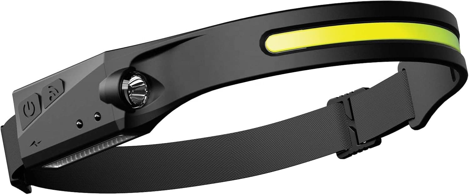 LED Headlamp/Rechargeable Headlamp Flashlight with 5 Modes/Motion Sensor/Waterproof 350 Lumen LED 230 Wide Beam/Outdoor and Safety Perspectives Induction for Running Camping Repairing