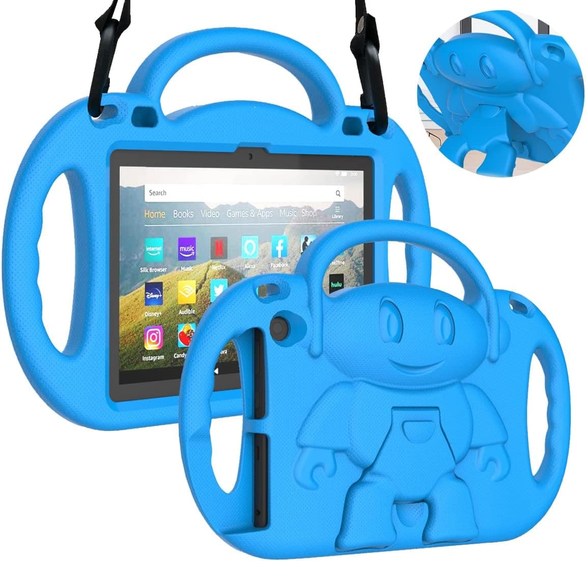 VICVOL Kids Case for All-New Amazon Fire HD 8/8 Plus(2022 Model & 2020 10th Generation), Durable Shockproof Protective Case with Handle Stand for Kindle Fire 8 inch Tablets, Blue