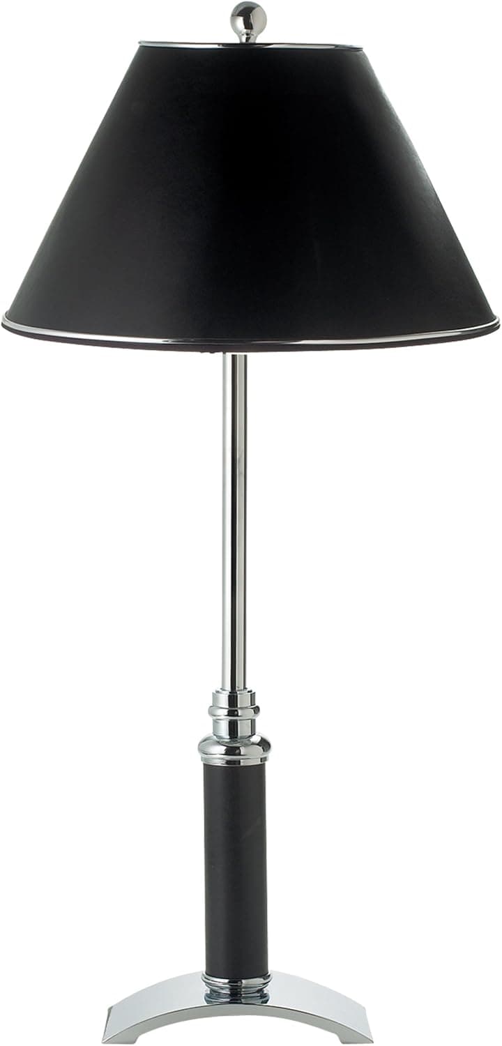 Eurofase 12412-013 Aristocrat 1-Light Table Lamp, Chorme/Leather