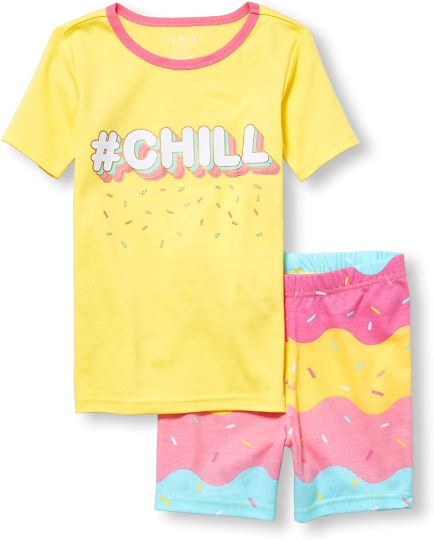 The Children's Place Big Girls' Top and Shorts Pajama Set