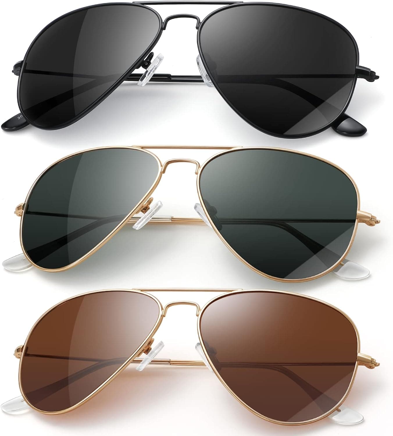 kunchu Classic Aviator Sunglasses for Men Womens Sunglasses Driving Polarized Sunglasses UV 400 Lens Protection