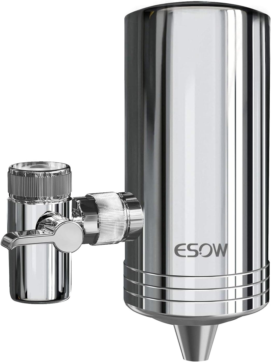 ESOW Faucet Mount Water Filter, SUS304 Stainless Steel Reduce Chlorine,Lead,BPA Free, Water Purifier with Carbon Filtration Technology, Fits Standard Faucets (1 Filter Included)