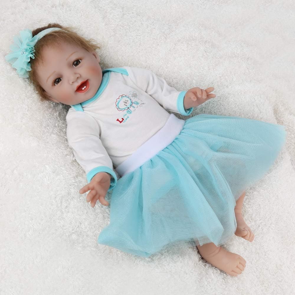 CHAREX Lifelike Reborn Baby Doll, 22 inch Newborn Soft Silicone Vinyl Realistic Weighted Baby Girl Toddler Gift