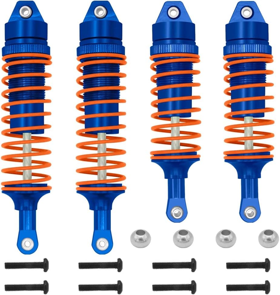 OGRC 4PCS All Aluminum Front & Rear Shocks Upgrade Parts for Traxxas Slash 2WD Slash 4x4 4WD Rustler Stampede Hoss 1/10 RC Truck, Replace 5862 (Blue)