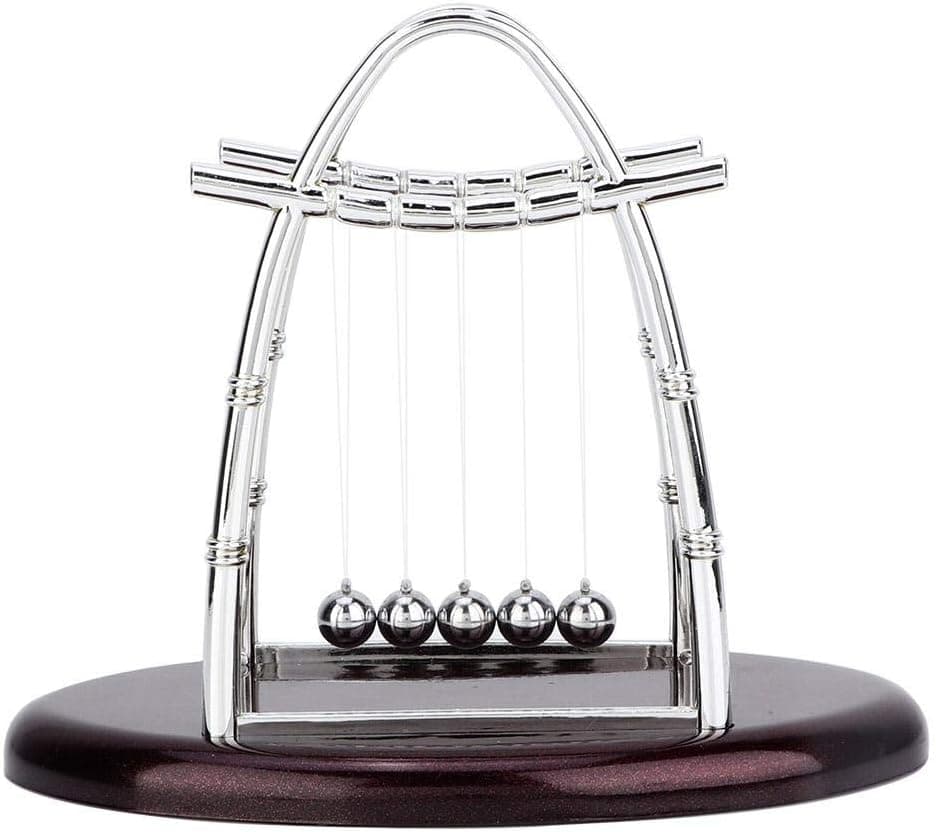 Ymiko Newton's Cradle Balance Steel Balls,Science Puzzle Educational Tools, Stress Relief Toy Ornament Home Office Desktop Decor (S)
