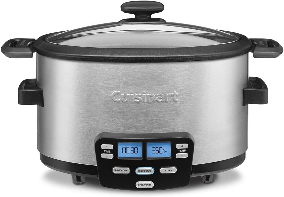 Cuisinart MSC-400 3-In-1 Cook Central 4-Quart Multi-Cooker: Slow Cooker, Brown/Saute, Steamer (Renewed)