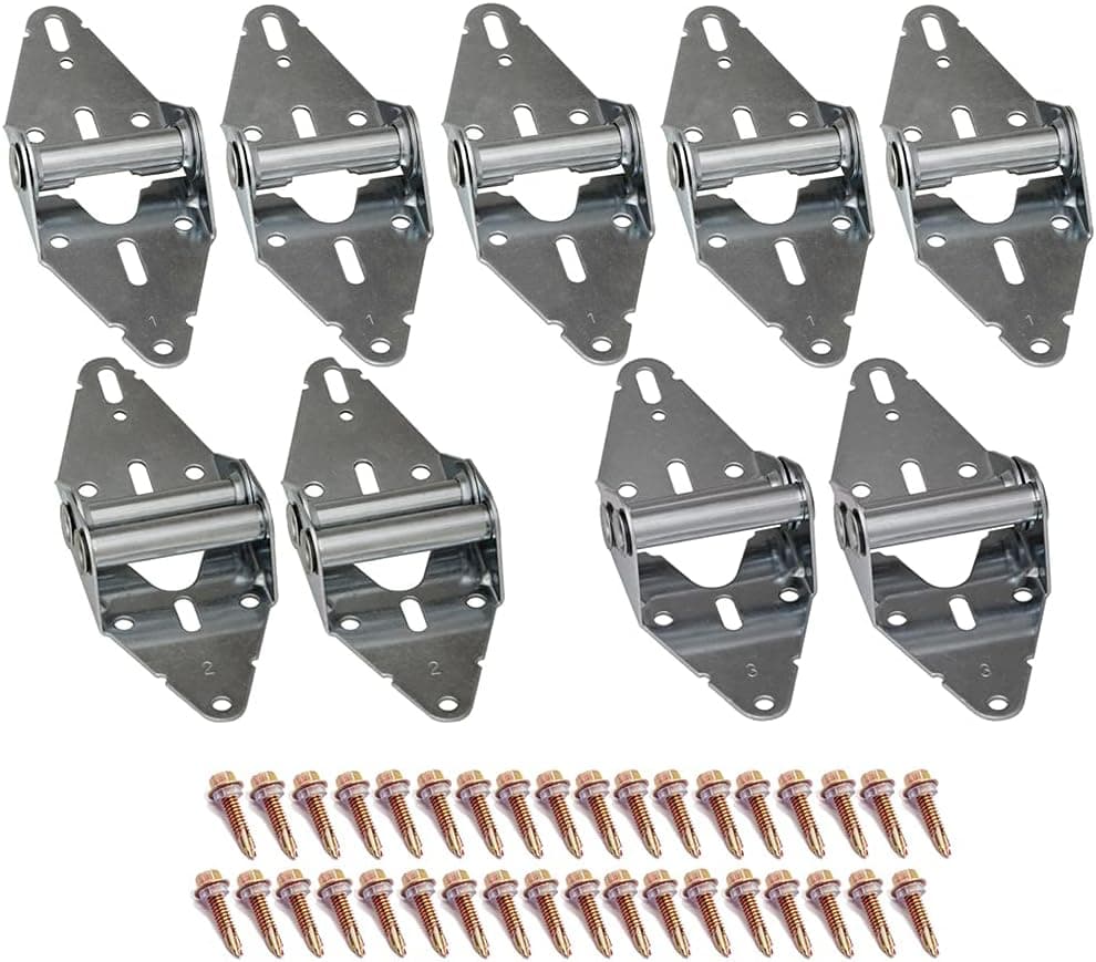 9Pcs Garage Door Hinges with Galvanized Finish Corrosion Resistant Residential/Light Commercial Garage Door Replacement Hinge