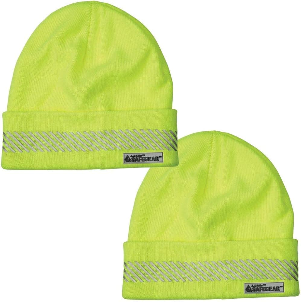 SAFEGEAR Knit Winter Hat 2-pk. - Lime Green/Yellow, Acrylic, High Visibility Soft Knit Hats for Men & Women in Cold Weather - J. J. Keller & Associates