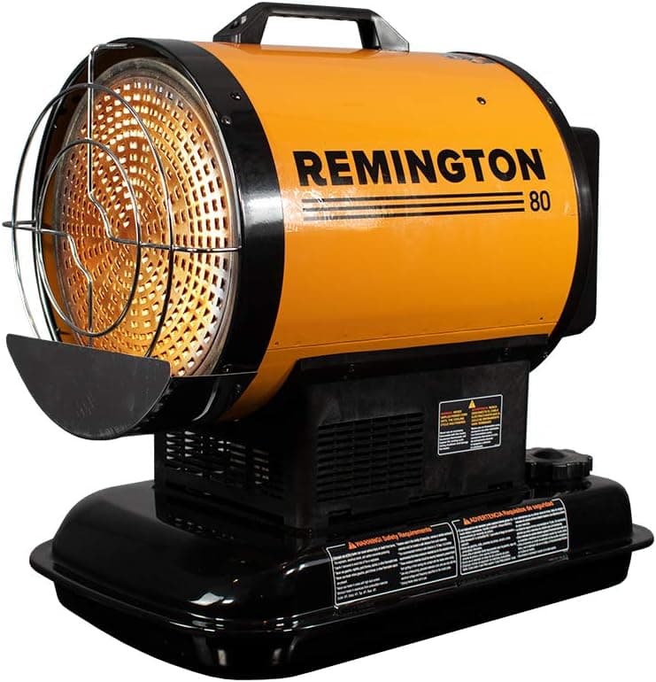 Remington Heater- REM-80-OFR-O—Radiant heating for up to 2000 square feet,Orange/Black
