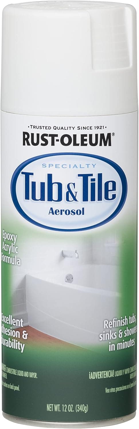 Rust-Oleum 280882 Specialty Tub & Tile Spray Paint, 12 oz, White