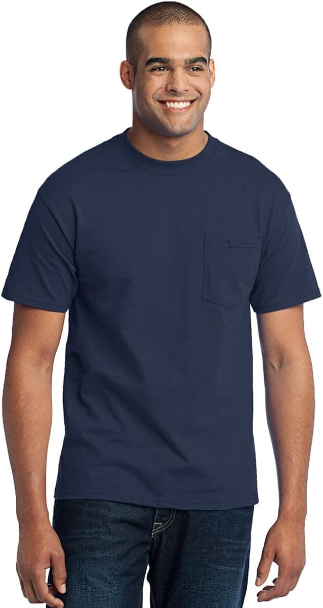 Port & Company Men's 54 oz 100% Cotton Pocket T Shirt