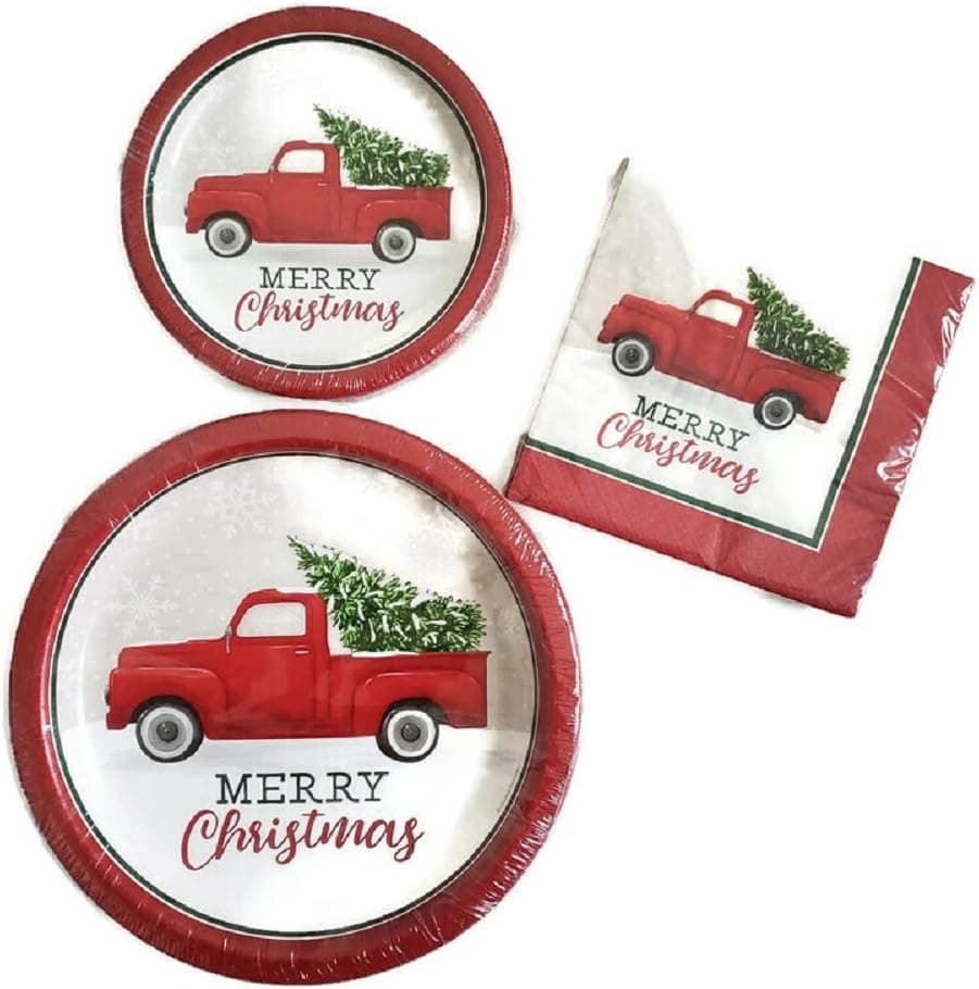 Christmas Paper Plates Party Supplies - Bundle of 3 Service for 24