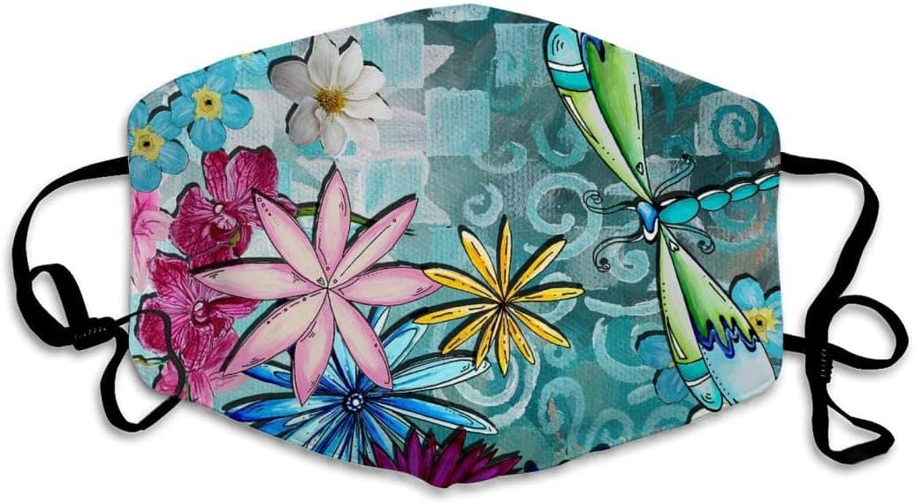 Whimsical Floral Flowers Dragonfly Art Anti-Dust Anti-Pollution Windproof Cover