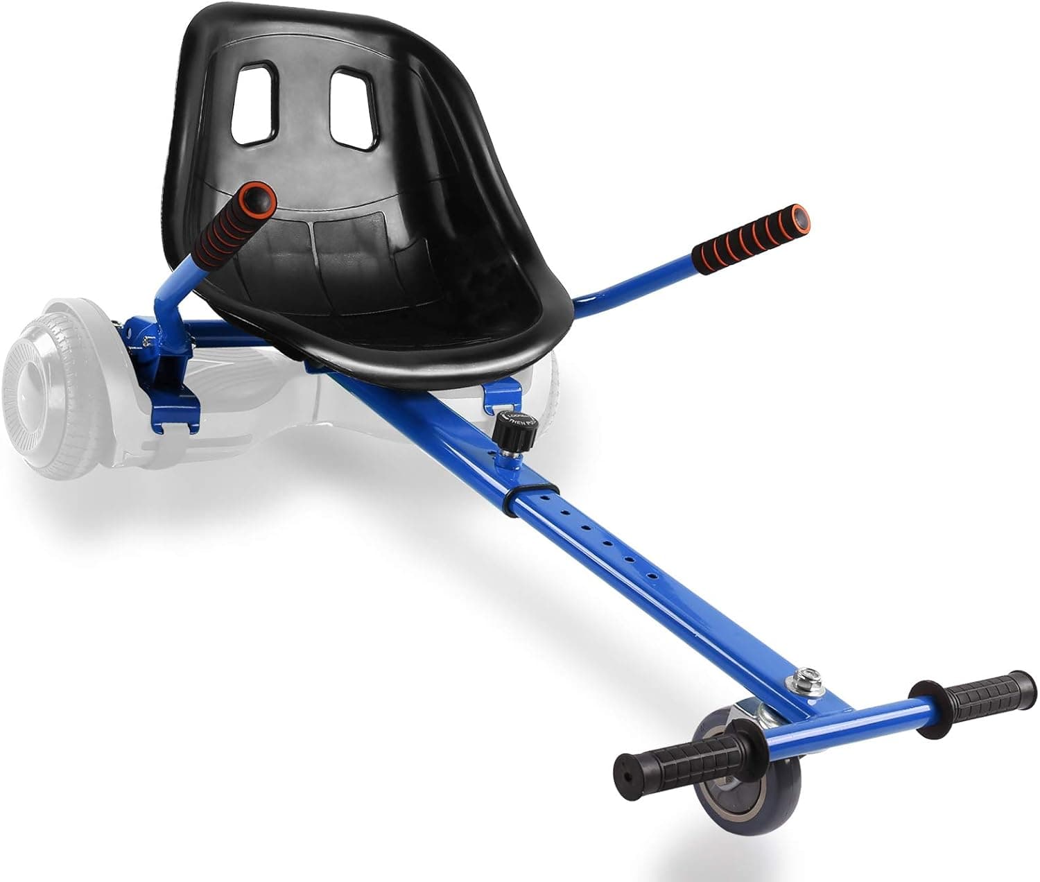 Hishine Hoverboard Seat Attachment,Adjustable Length Go Kart Attachment for Hoverboard with 6.5,8,10” Tire Size,Hoverboard Accessories with Extra Wide Seat,Soft Handle Bar (Blue)