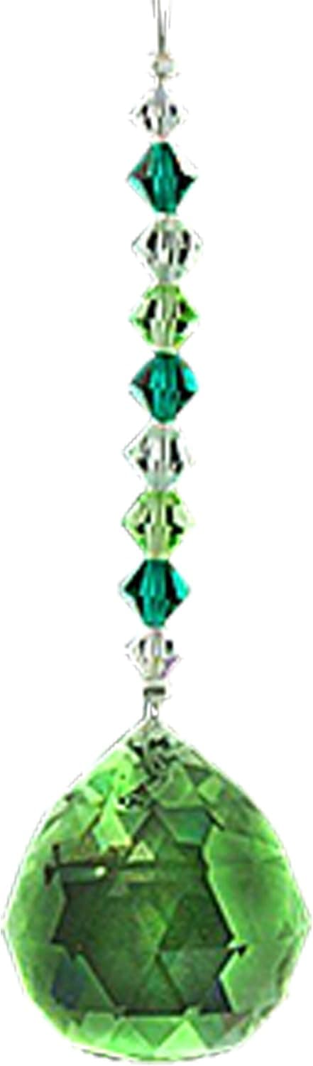 Oh My Gosh ! Green Mini Chakra with 20 Mm Green Ball Rainbow Maker Home Ornament Glass Decoration Living Room Bedroom Kitchen Car Mirror Porch Decor Figurine Hanging Crystal Suncatcher