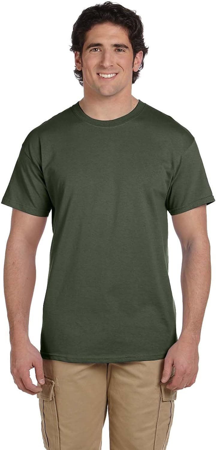 Fruit of the Loom Men's Short Sleeve Crew Tee, XXXXXX-Large - Military Green