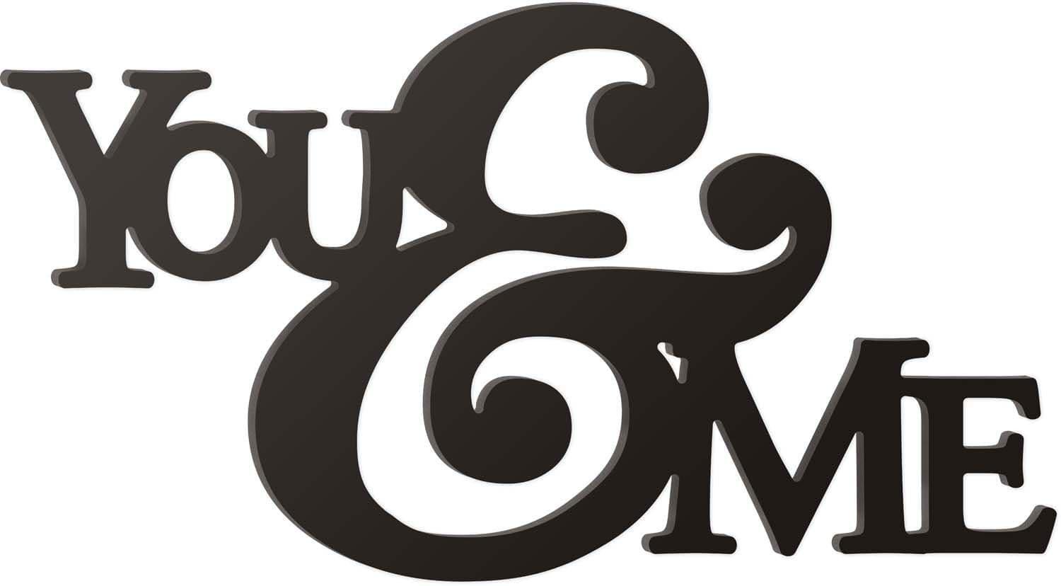P. Graham Dunn You and Me Ampersand Black 15.25 x 27.75 Wood Cutout Wall Word