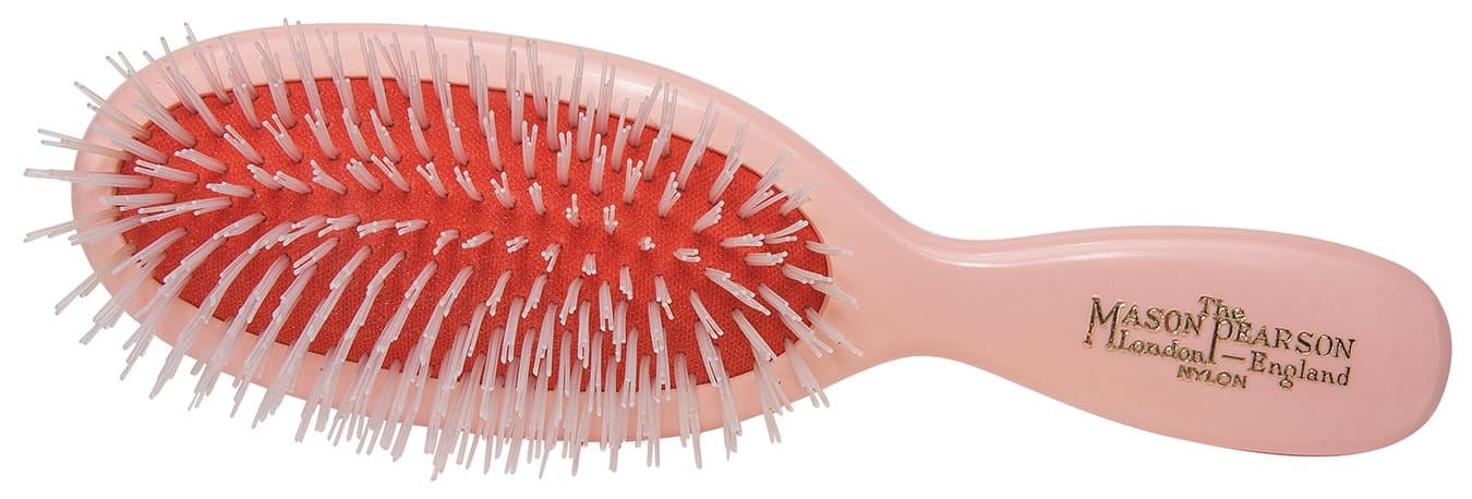 Mason Pearson Pure Nylon Hair Brush Pocket Size N4 Pink