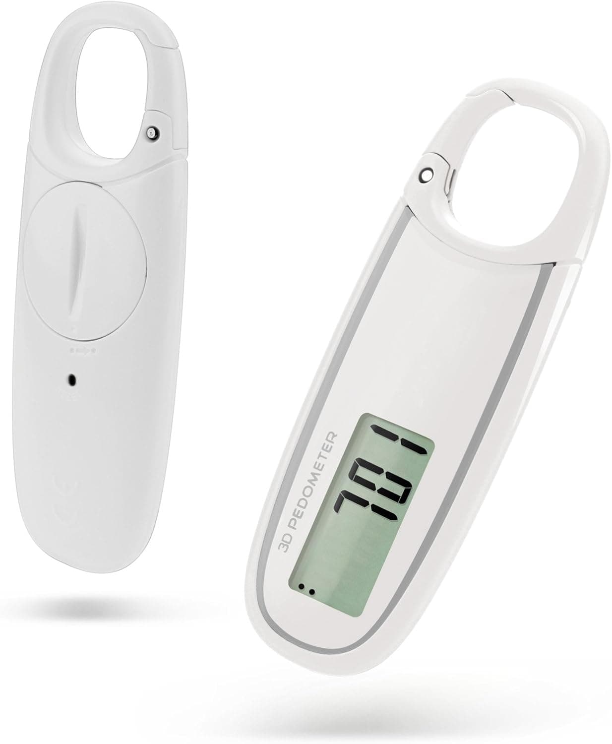 GANZTON 3D Protable Accelerometer Pedometer with Carabiner Step Sensor Eesy Use for Keep Fit for Health Campaign Gifts