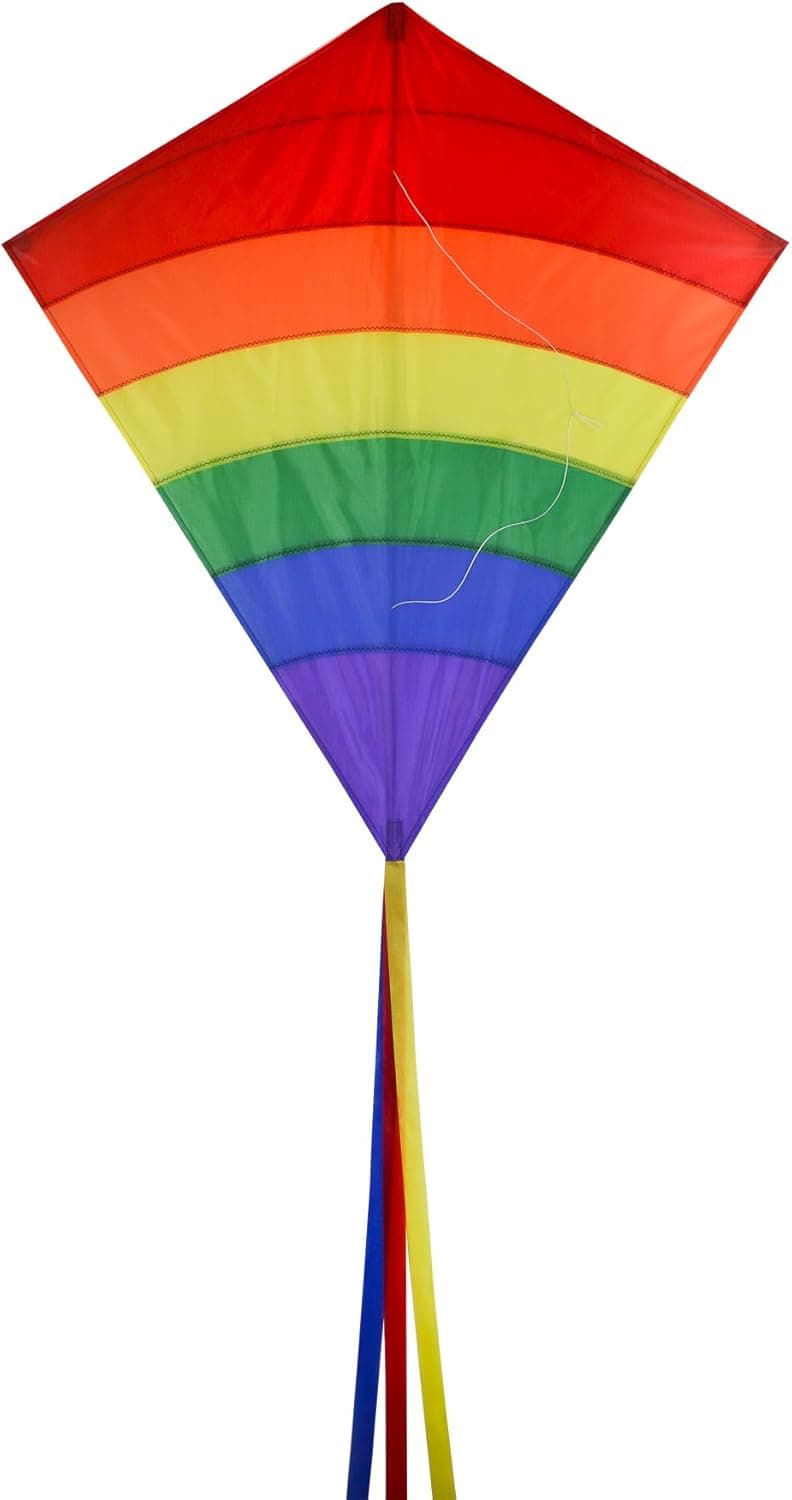 In the Breeze Arch Diamond Kite - Single Line Diamond Kite - Rainbow Spectrum, 39-Inch