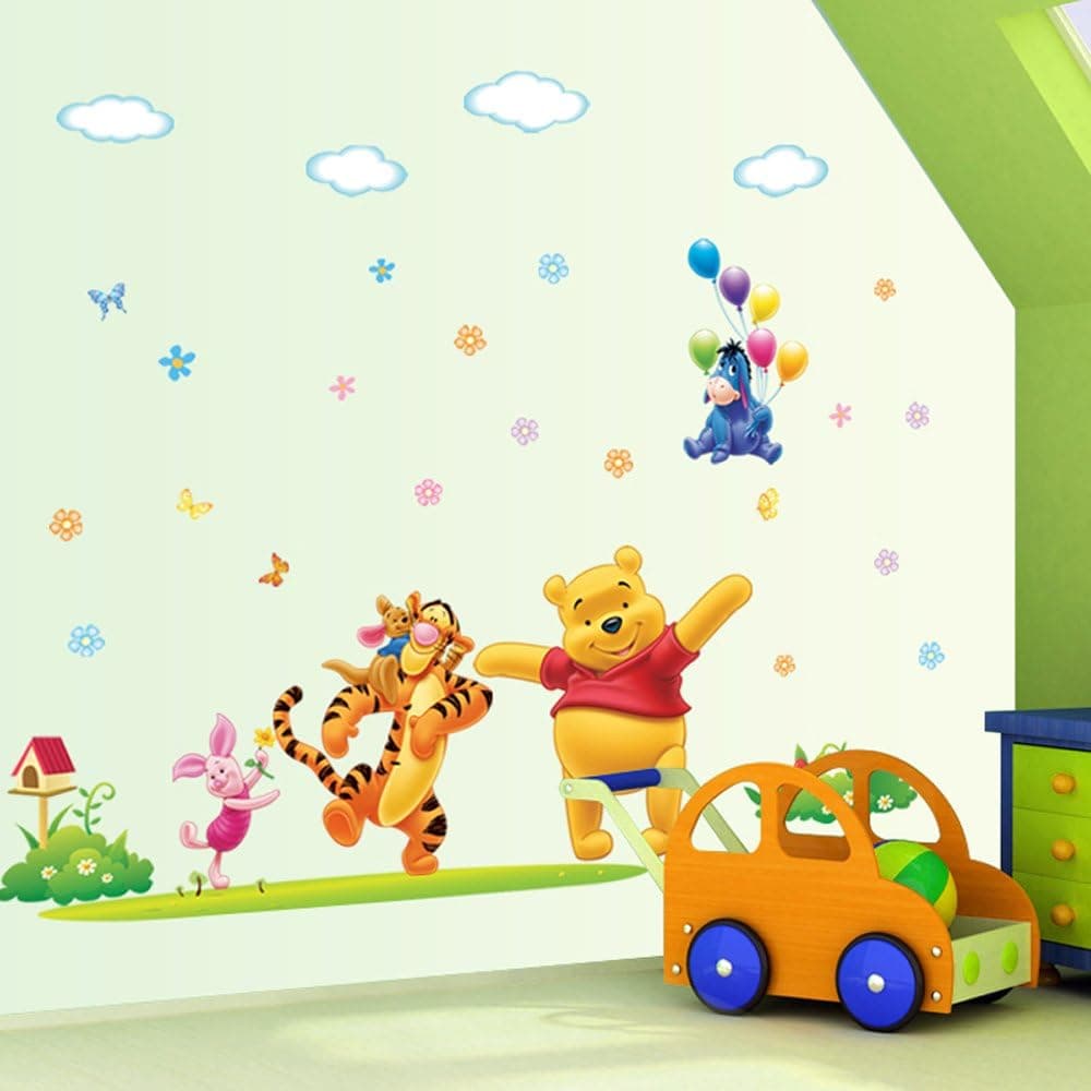 Gadfly- Flying Donkey and Winnie the Pooh Peel & Stick Nursery/baby Wall Sticker Decal
