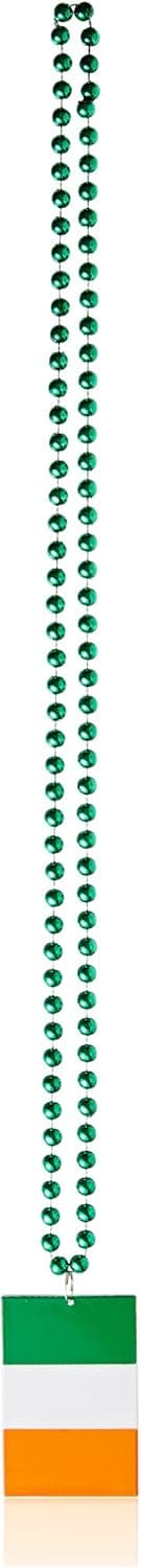 Beistle 57275 Beads with Printed Irish Flag Medallion, 36-Inch