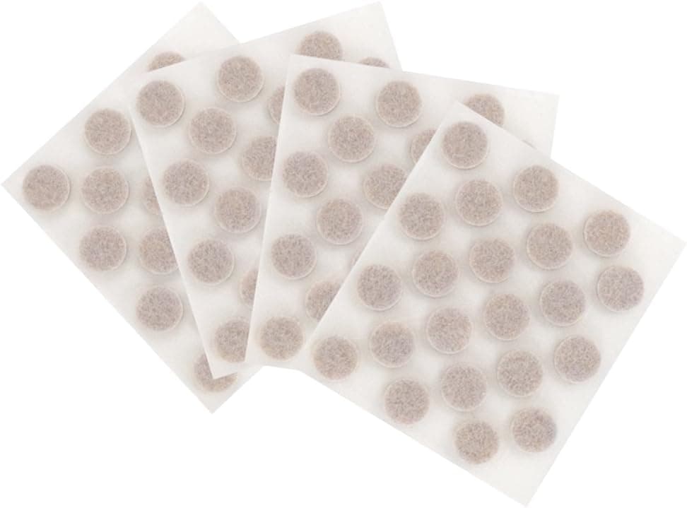 SoftTouch 3/8" Round Self-Stick Felt Pads - Move Effortlessly, Protect Surfaces, Beige (84 Pack)