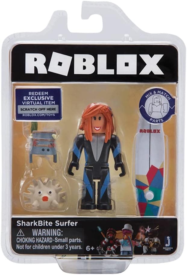 Roblox Gold Collection SharkBite Surfer Single Figure Pack with Exclusive Virtual Item Code