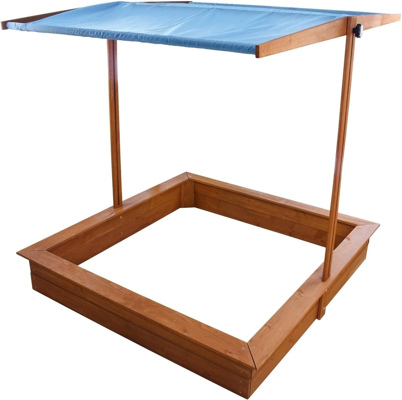 Homeware Red Hemlock Sand Box with Canopy, 45.0 in. X 45.0 in. X 47.0