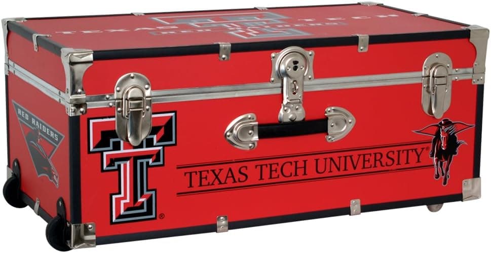 Seward Trunk Mercury Luggage Texas Tech University 30-inch Wheeled Foot Locker, Red, One Size