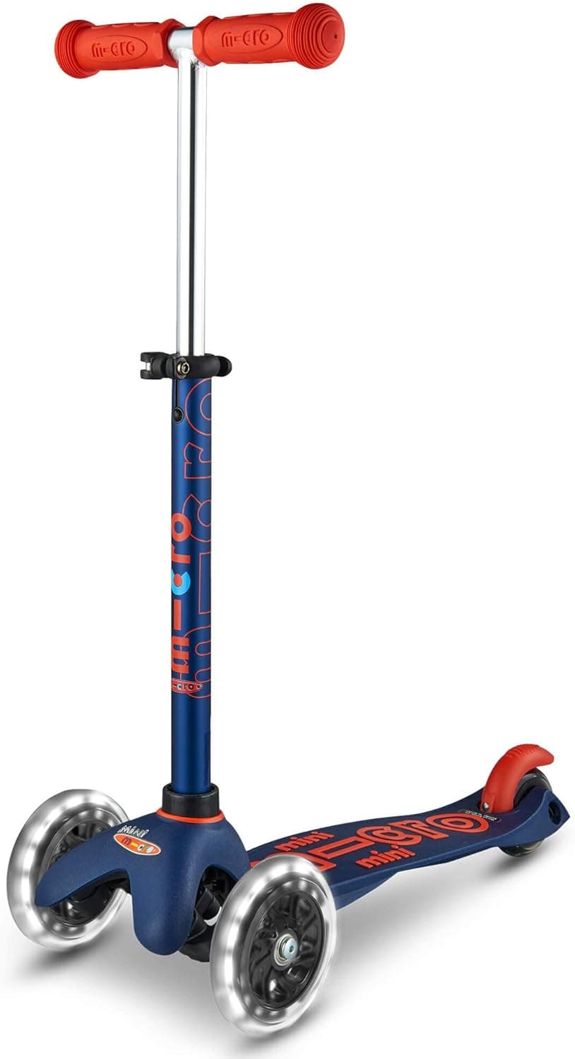 Micro Kickboard - Mini Deluxe LED 3-Wheeled, Lean-to-Steer, Swiss-Designed Micro Scooter for Preschool Kids with LED Light-up Wheels, Ages 2-5