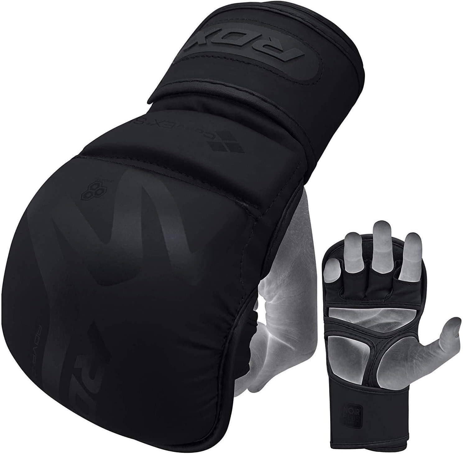 RDX MMA Hybrid Sparring Gloves, Maya Hide Leather, Open Ventilated Palm, Padded Mitts Martial Arts Kickboxing Muay Thai Training Cage Fighting, Men Adult, Punching Bag and Pads Workout