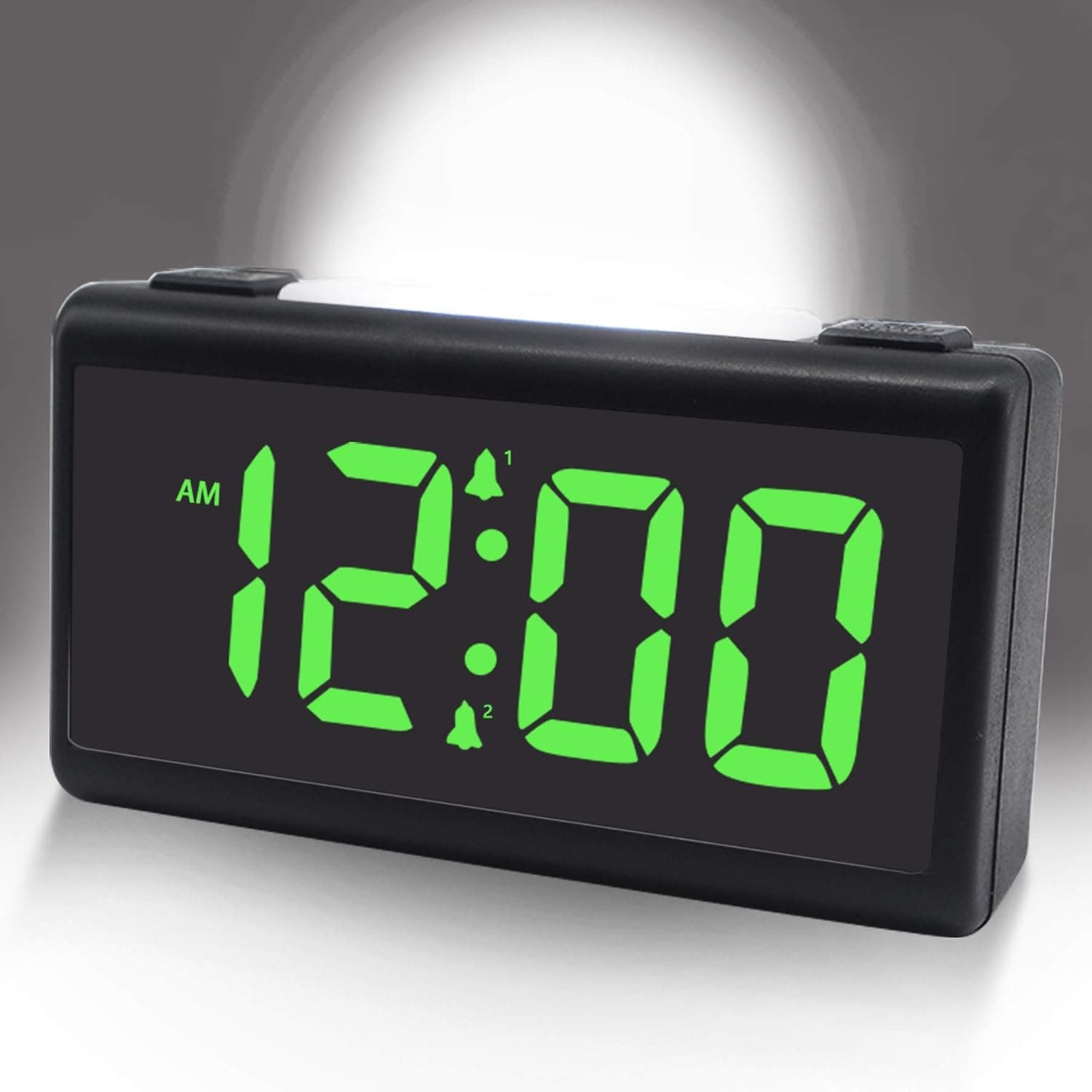 Small Digital Alarm Clock with Dual Alarms, Night Light, 12/24 Hour, USB Charging Port, Snooze, Dimmer and Battery Backup for Bedrooms Bedside