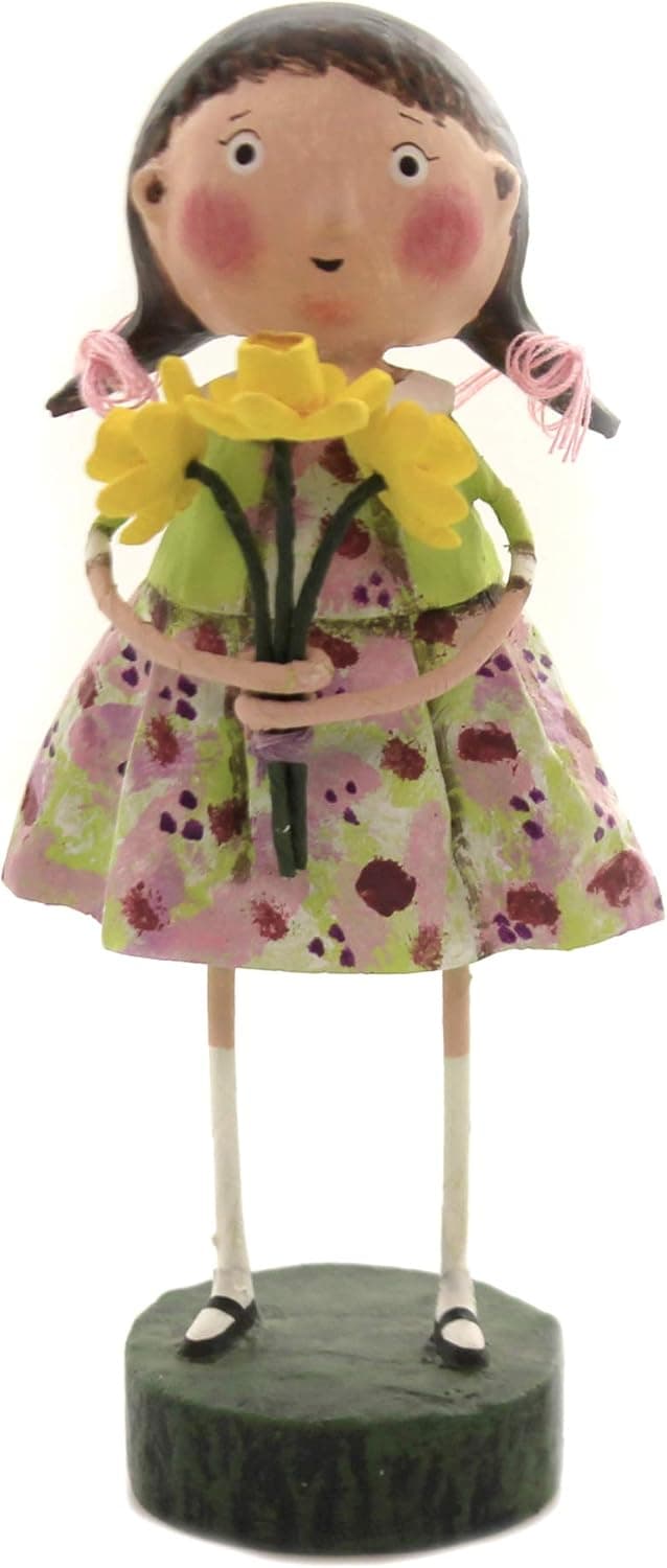 Lori Mitchell Delila's Daffodils, 6.0", Polyresin, Spring Flowers Pigtails, Collectible Figurines, 12288
