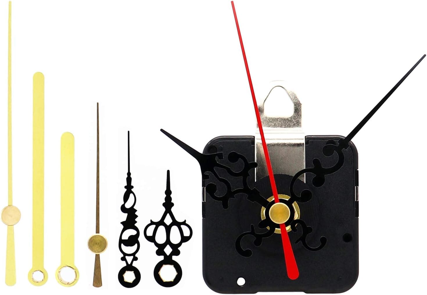 Youngtown 12888 Clock Movement Mechanism with 3 Pack Clock Hands Silent Sweep Quartz Clock Motor Kit DIY Repair Parts Replacement (Shaft Length 51/64 Inch,20 mm)