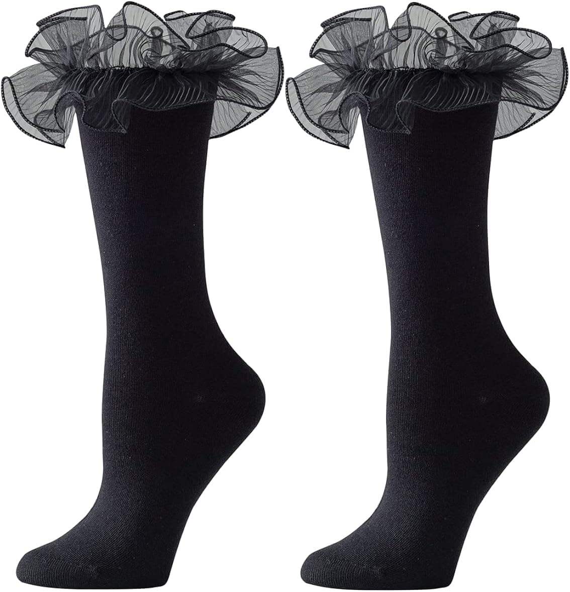 SEMOHOLLI Large Lace Frilly Socks – Women Ruffle Frilly Comfortable Princess Socks for Festival,Party,Performance