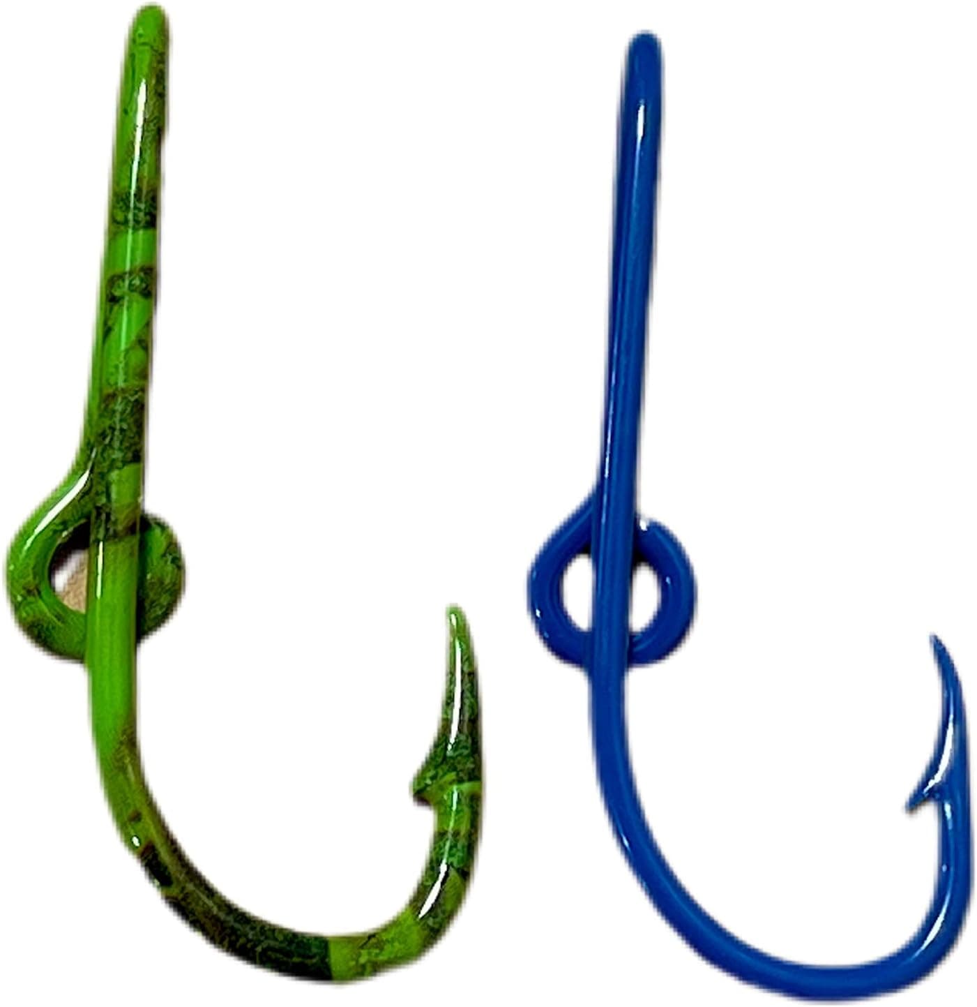 BT OUTDOORS Two Eagle Claw Camo and Blue Fish Hook Hat Pin Camo Fish Hook Money/Tie Clip- Set of Two Cap Clips one Camo and one Blue