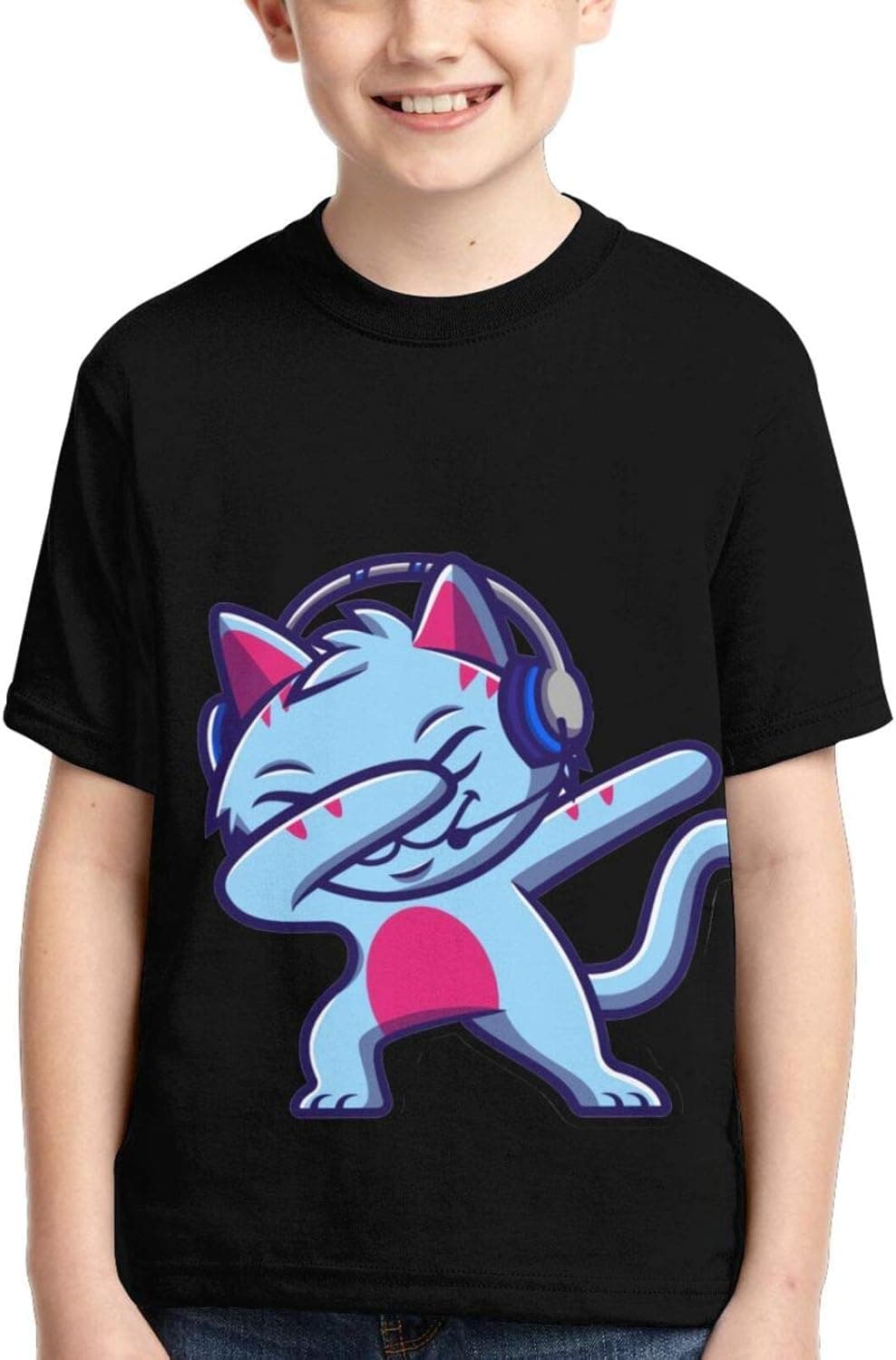 Gravy-Cat-Man Novelty Girls T-Shirt Fashion Pattern Print Short Sleeve Youth Tee Shirts
