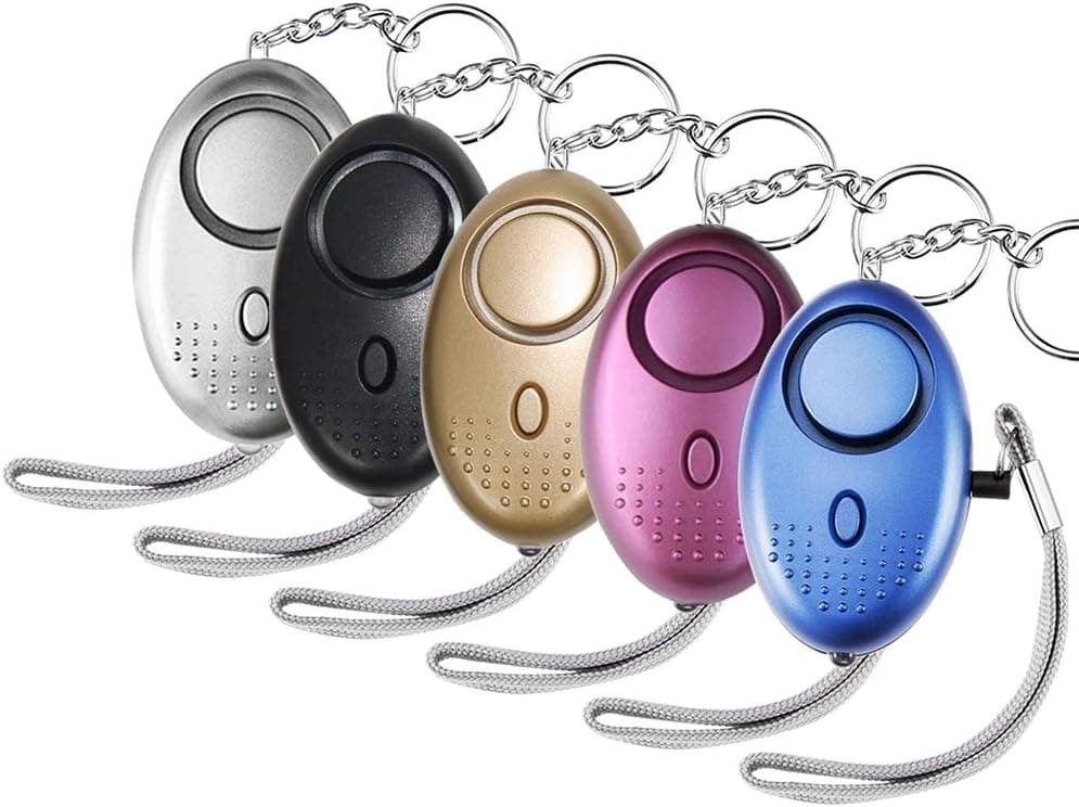 ZXMOTO Safe Personal Alarm Safe Sound Personal Alarms with LED Light & SOS Emergency Light for Women Keychain Emergency Self Defense Security Safe Sound Rape Whistle Safety Siren, 5 Color