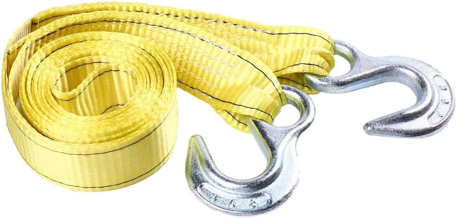 Atom 014 Seamander 1.5" x 10" Heavy Duty Ratchet Strap Cargo Tie Downs 4500 LBS Break Strength Double J Hook –Perfect for Moving Appliances, Lawn Equipment and (Yellow)