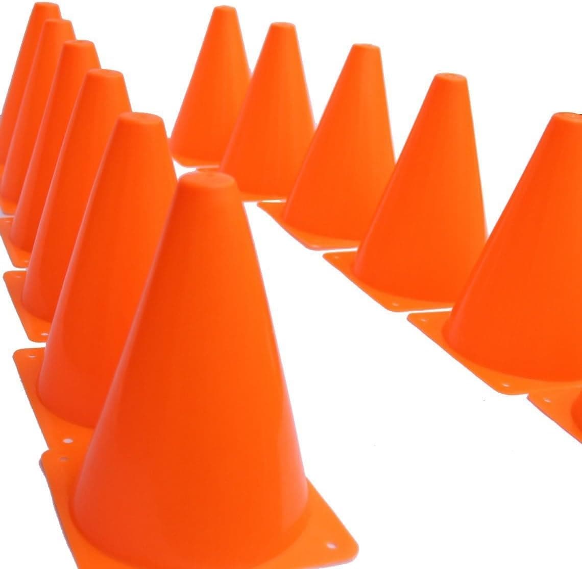 Toy Cubby Orange Play Traffic Cones for Sports, Games and Outdoor Activities - Pack of 24 Stackable, 7 Inch Cones
