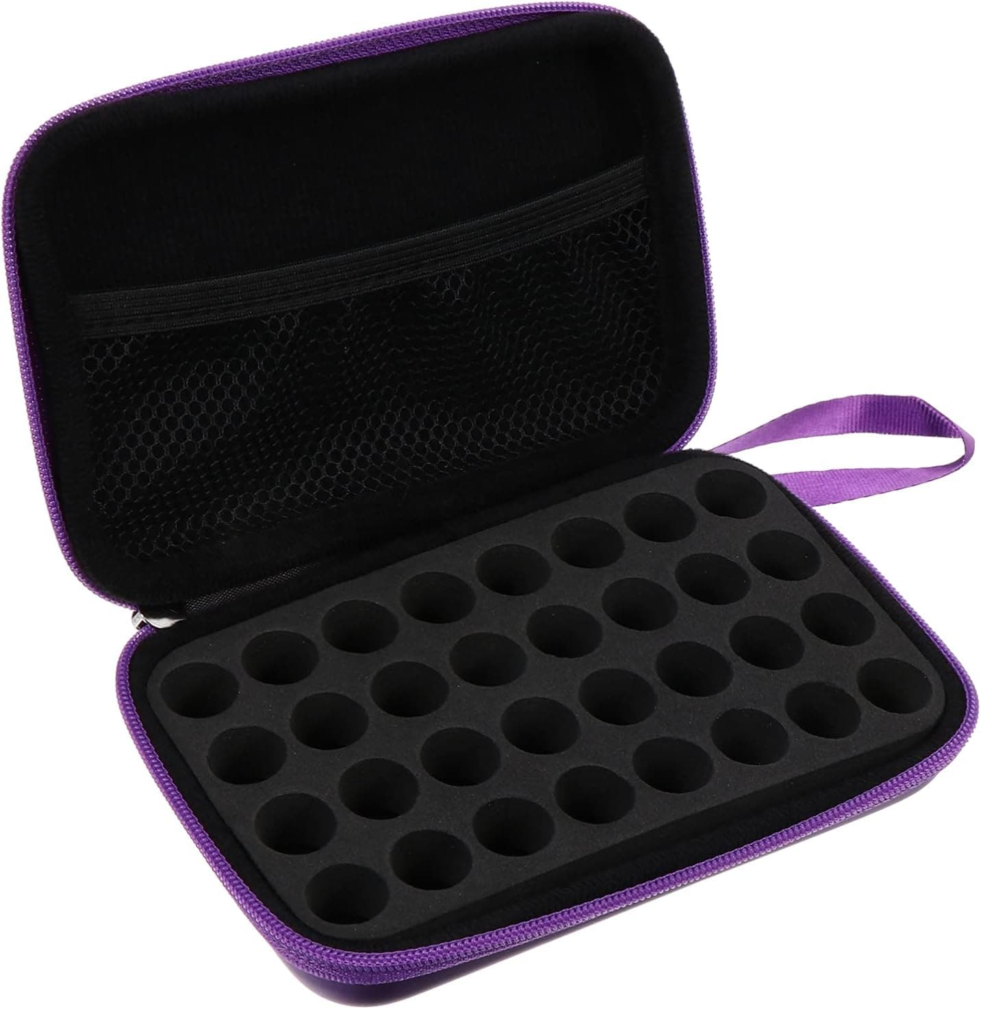DOITOOL Essential Oil Carrying Case with EVA Foam Insert Holds 32 Bottles Portable Nail Polish Travel Storage Organzier for Cosmetics Makeup Dropper Jar